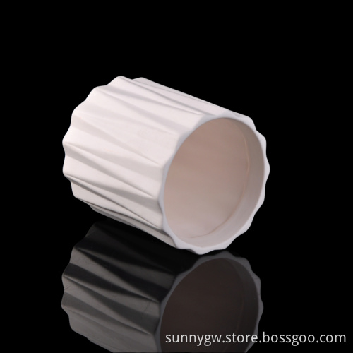 white stripe ceramic candles jars
